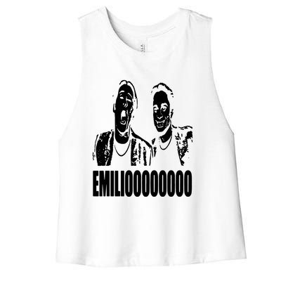 A Night At The Roxbury Movie SNL Emilioooooo Funny Women's Racerback Cropped Tank