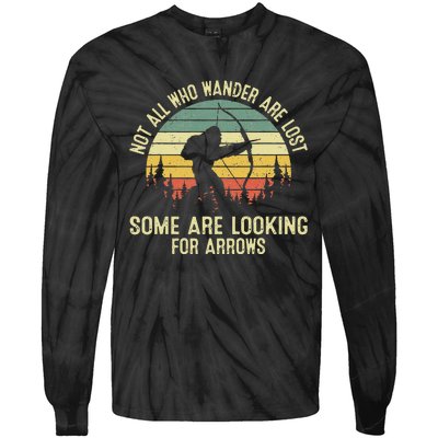 Archery Not All Wander Are Lost Arrows Bigfoot Tie-Dye Long Sleeve Shirt