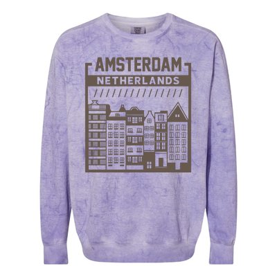 Amsterdam Netherlands Colorblast Crewneck Sweatshirt