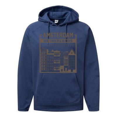 Amsterdam Netherlands Performance Fleece Hoodie