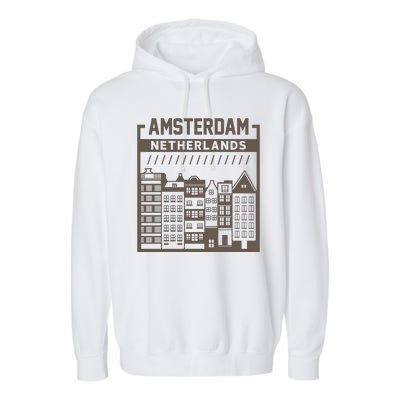 Amsterdam Netherlands Garment-Dyed Fleece Hoodie