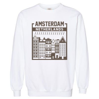 Amsterdam Netherlands Garment-Dyed Sweatshirt