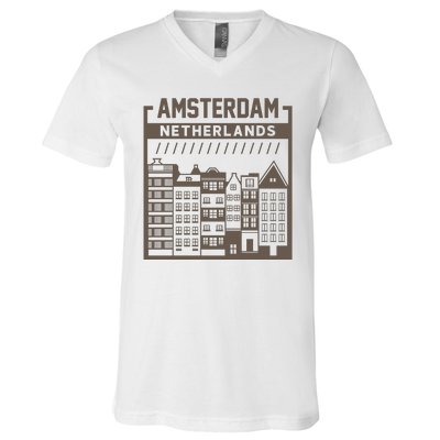 Amsterdam Netherlands V-Neck T-Shirt