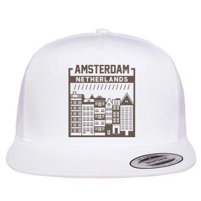 Amsterdam Netherlands Flat Bill Trucker Hat