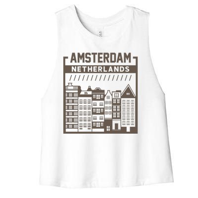 Amsterdam Netherlands Women's Racerback Cropped Tank