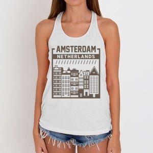 Amsterdam Netherlands Women's Knotted Racerback Tank