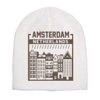 Amsterdam Netherlands Short Acrylic Beanie