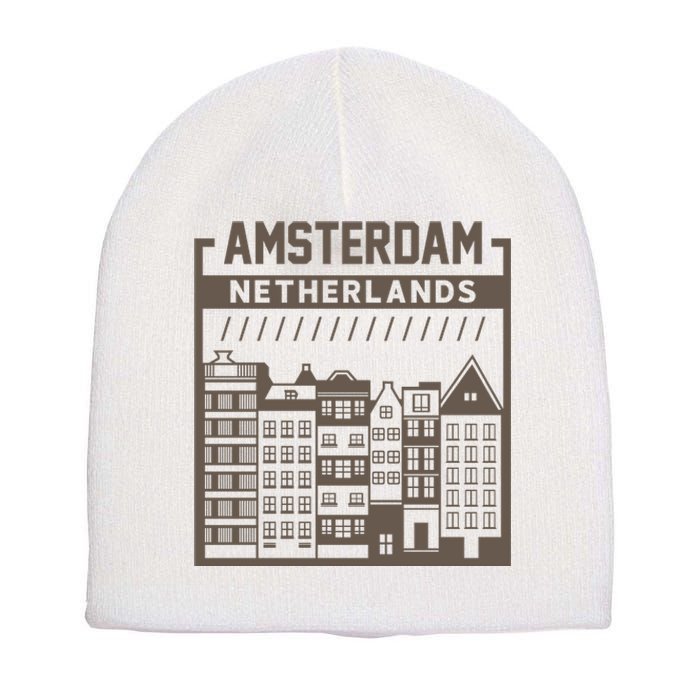 Amsterdam Netherlands Short Acrylic Beanie