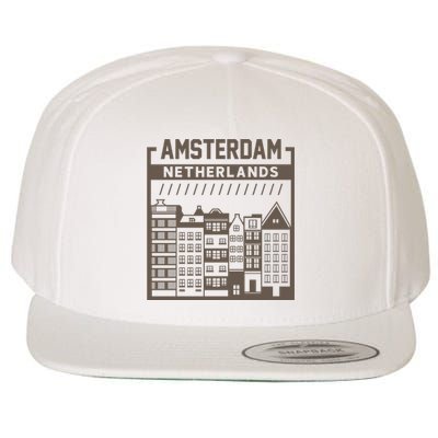 Amsterdam Netherlands Wool Snapback Cap