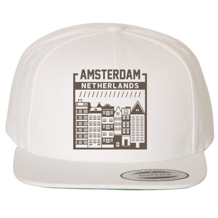 Amsterdam Netherlands Wool Snapback Cap