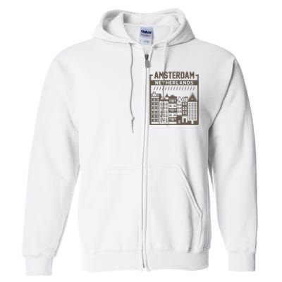 Amsterdam Netherlands Full Zip Hoodie