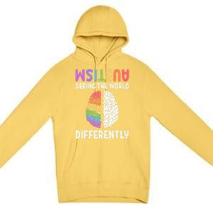 Autism Neurodiversity Autism Seeing The World Differently Meaningful Gift Premium Pullover Hoodie