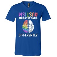 Autism Neurodiversity Autism Seeing The World Differently Meaningful Gift V-Neck T-Shirt