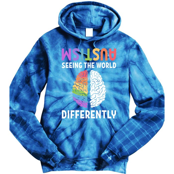 Autism Neurodiversity Autism Seeing The World Differently Meaningful Gift Tie Dye Hoodie