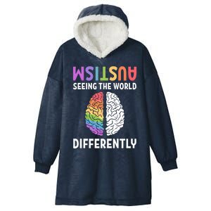 Autism Neurodiversity Autism Seeing The World Differently Meaningful Gift Hooded Wearable Blanket