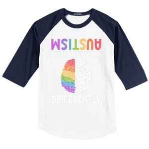 Autism Neurodiversity Autism Seeing The World Differently Meaningful Gift Baseball Sleeve Shirt