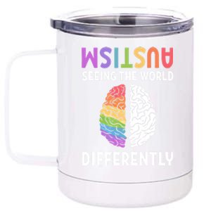 Autism Neurodiversity Autism Seeing The World Differently Meaningful Gift 12 oz Stainless Steel Tumbler Cup