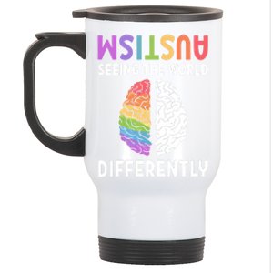 Autism Neurodiversity Autism Seeing The World Differently Meaningful Gift Stainless Steel Travel Mug