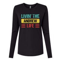 Andrew Name Womens Cotton Relaxed Long Sleeve T-Shirt