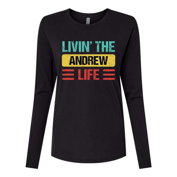 Andrew Name Womens Cotton Relaxed Long Sleeve T-Shirt