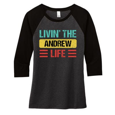 Andrew Name Women's Tri-Blend 3/4-Sleeve Raglan Shirt