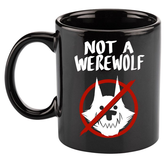 ATW Not A Werewolf 11oz C Handle Ceramic Mug
