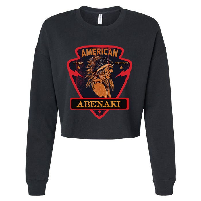 Abenaki Native American Indian Pride Respect Arrow Cropped Pullover Crew