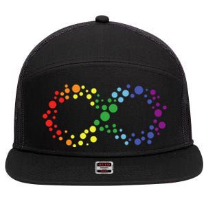 Autism Neurodiversity Awareness Symbol 7 Panel Mesh Trucker Snapback Hat