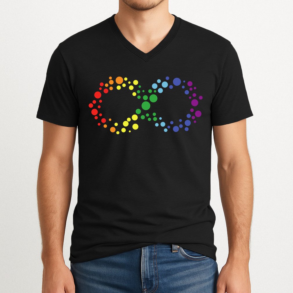 Autism Neurodiversity Awareness Symbol V-Neck T-Shirt