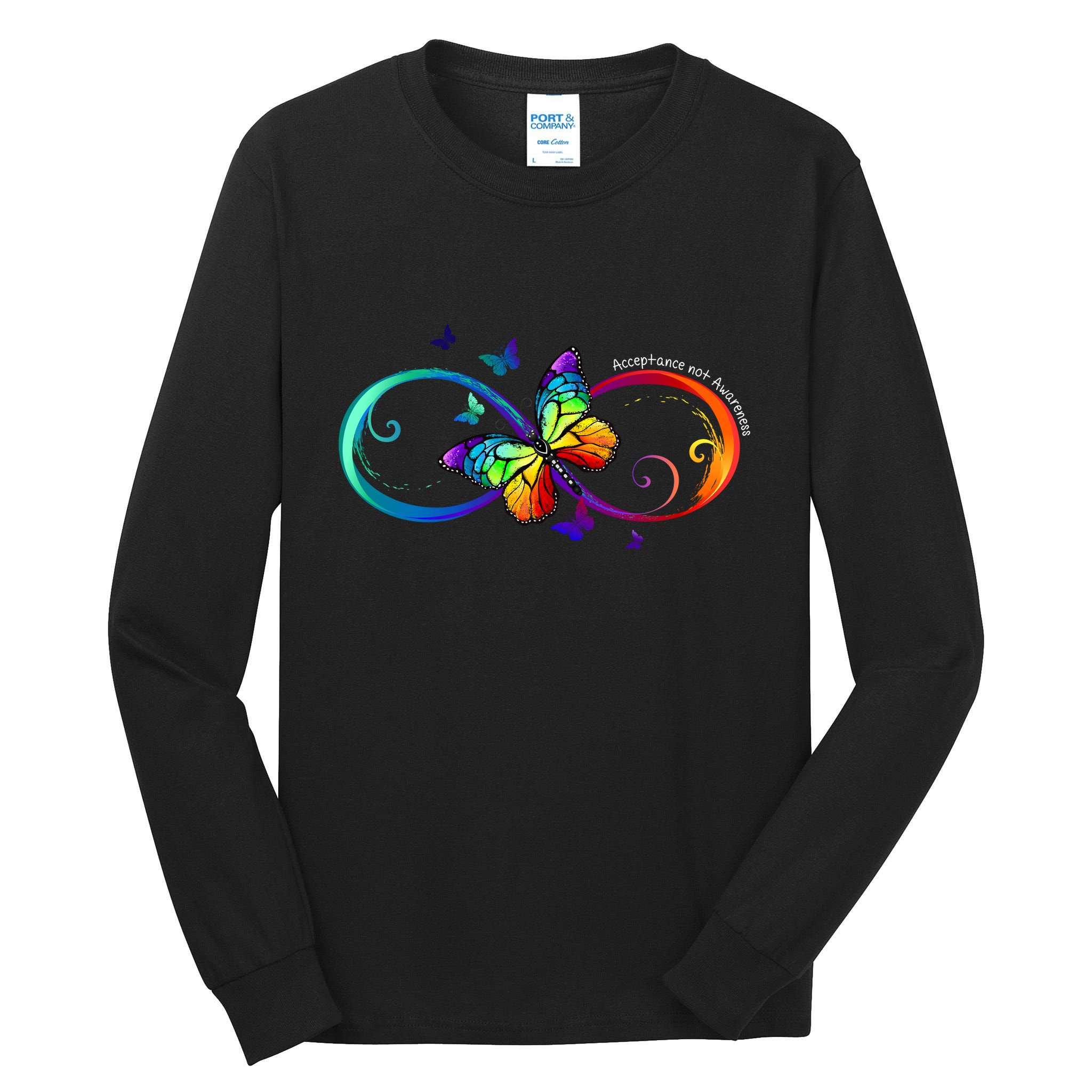 Acceptance Not Awareness Butterfly Tall Long Sleeve T-Shirt