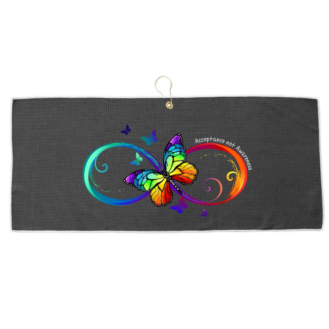 Acceptance Not Awareness Butterfly Large Microfiber Waffle Golf Towel