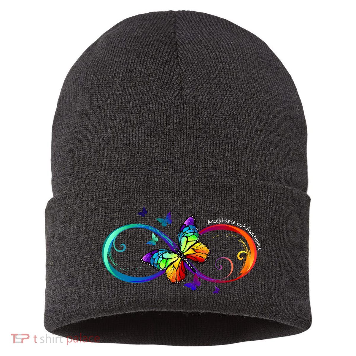 Acceptance Not Awareness Butterfly Sustainable Knit Beanie