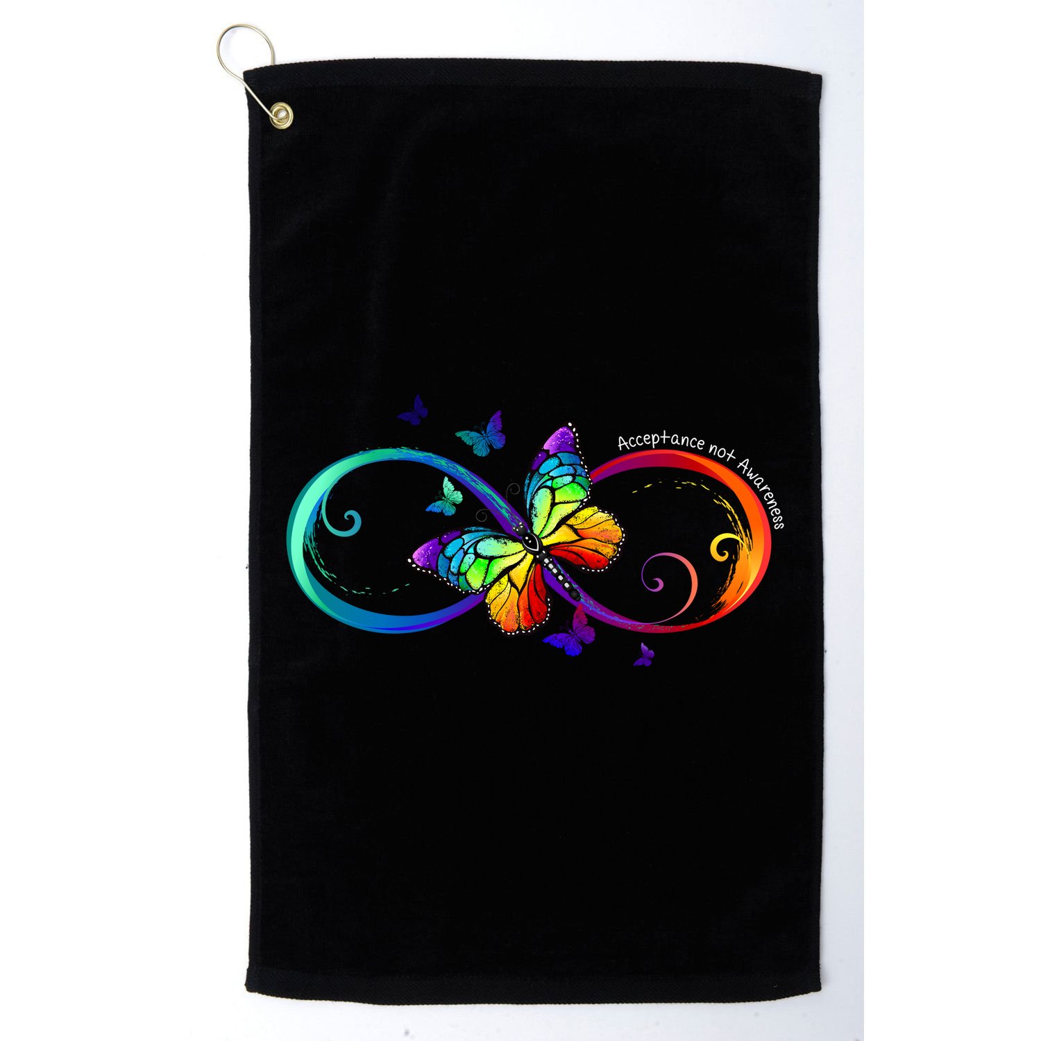 Acceptance Not Awareness Butterfly Golf Towel
