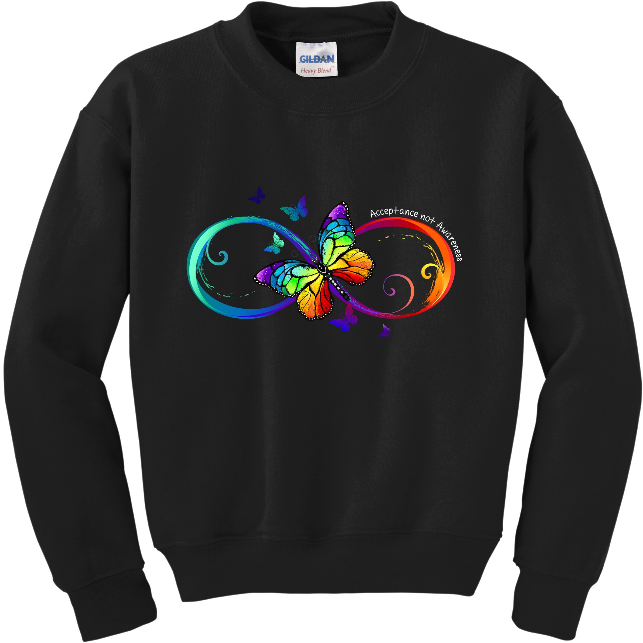 Acceptance Not Awareness Butterfly Kids Sweatshirt