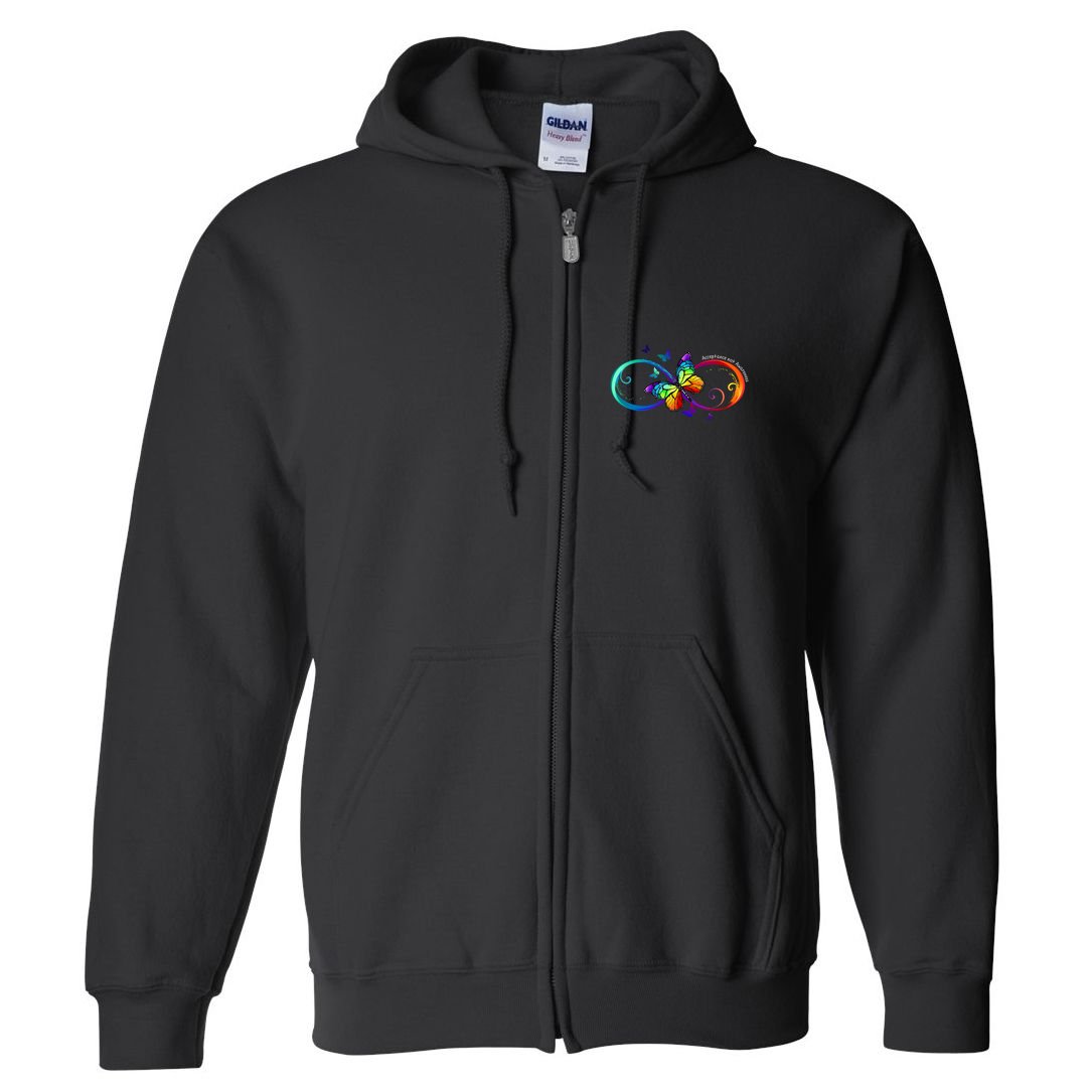 Acceptance Not Awareness Butterfly Full Zip Hoodie