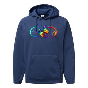 Acceptance Not Awareness Butterfly Performance Fleece Hoodie