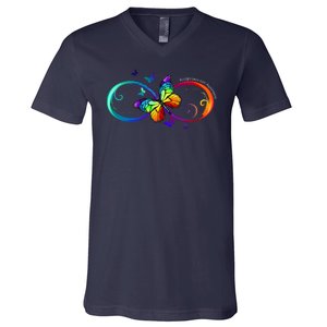 Acceptance Not Awareness Butterfly V-Neck T-Shirt