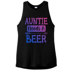 Auntie Needs A Beer Family Ing Beers Cool Birthday Cute Gift Ladies PosiCharge Tri-Blend Wicking Tank