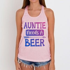 Auntie Needs A Beer Family Ing Beers Cool Birthday Cute Gift Women's Knotted Racerback Tank