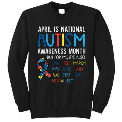 April National Autism Awareness Month Ribbon Men Women Sweatshirt