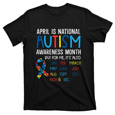 April National Autism Awareness Month Ribbon Men Women T-Shirt