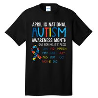 April National Autism Awareness Month Ribbon Men Women Tall T-Shirt