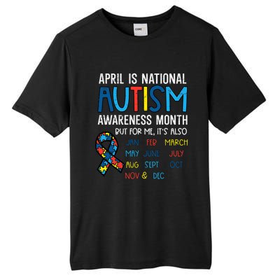 April National Autism Awareness Month Ribbon Men Women Tall Fusion ChromaSoft Performance T-Shirt