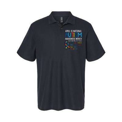 April National Autism Awareness Month Ribbon Men Women Softstyle Adult Sport Polo