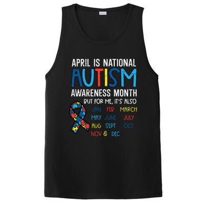 April National Autism Awareness Month Ribbon Men Women PosiCharge Competitor Tank