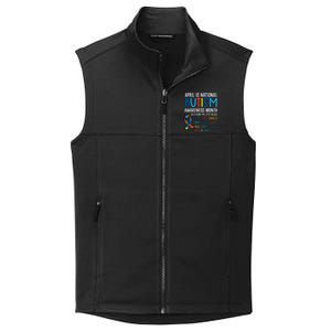 April National Autism Awareness Month Ribbon Men Women Collective Smooth Fleece Vest