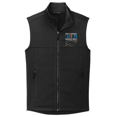 April National Autism Awareness Month Ribbon Men Women Collective Smooth Fleece Vest