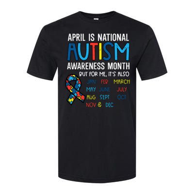 April National Autism Awareness Month Ribbon Men Women Softstyle CVC T-Shirt