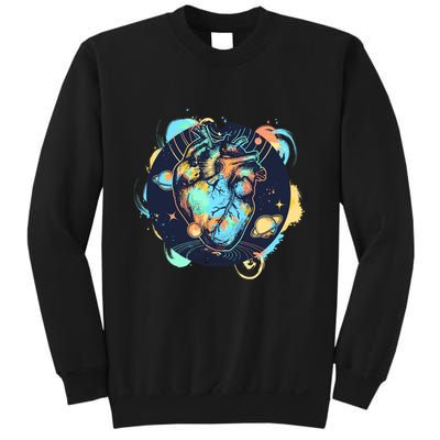 Anatomic Heart Among Galaxies and Planets Sweatshirt