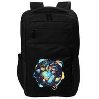 Anatomic Heart Among Galaxies and Planets Impact Tech Backpack